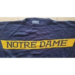 Notre Dame Fighting Irish 90s McBriar knit sweater XL gold NCAA University vtg
